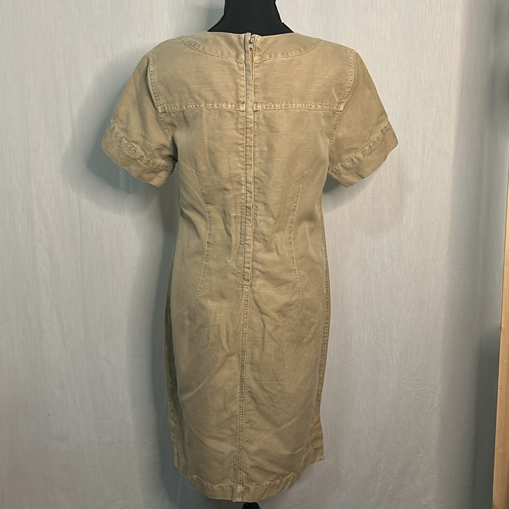 J. Crew Tan Lace-Up Casual Dress – Everyday Style with Pockets - Picture 4 of 7